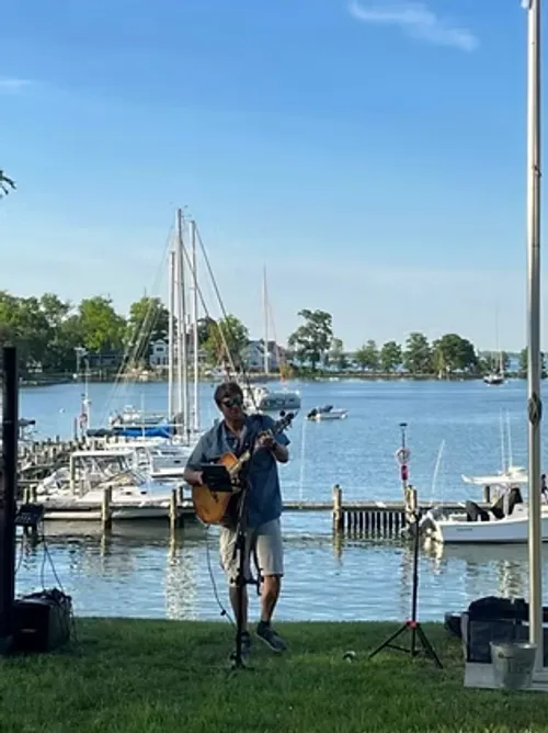 Neighbors gathering for happy hour at the Marina